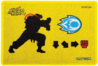 Capacho-Criativo---Street-Fighter---Hadouken---Amarelo