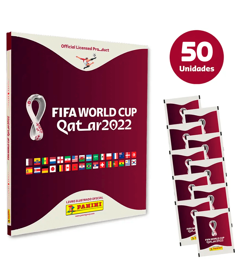 [PRÉ-VENDA] Kit Álbum Capa Dura + 50 Envelopes - Copa Do Mundo 2022 -  FIFA WORLD CUP QATAR 2022