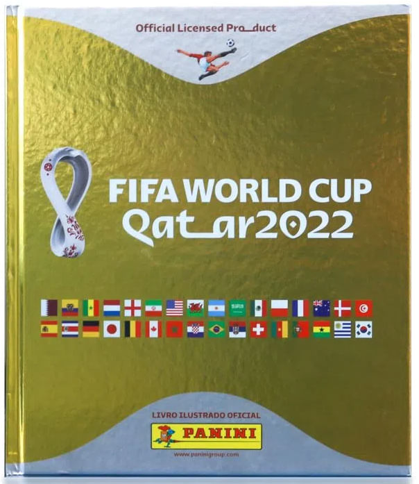 Kit Premium Álbum da Copa do Mundo Qatar 2022 Capa Dura Dourada + 120 ...