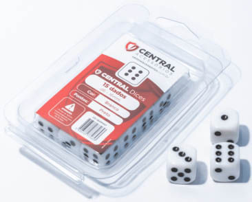 Central-Dice---D6-de-16mm---Opaco-Branco-e-Preto