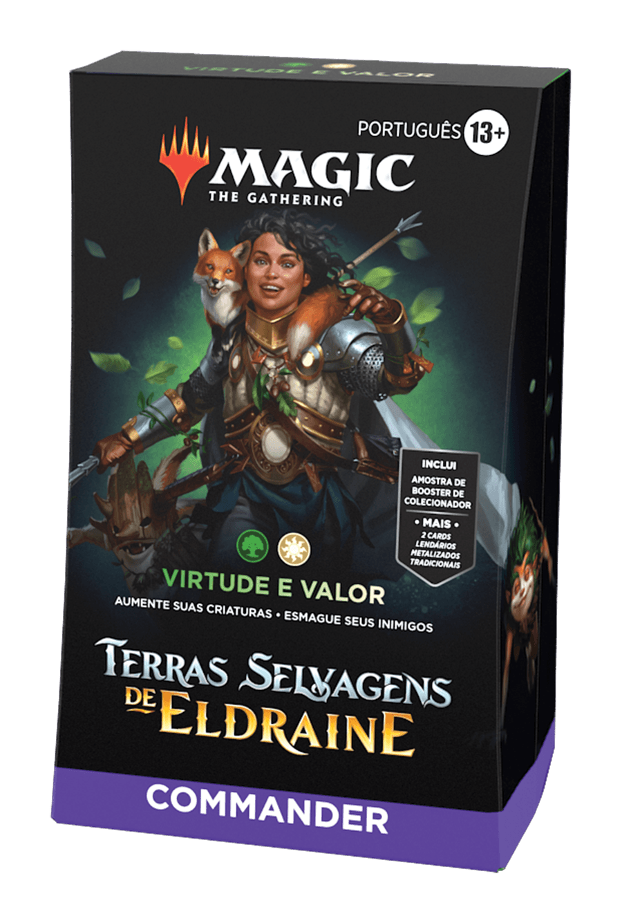 MTG Terras Selvagens de Eldraine: Commander Virtude e Valor (GW) - Playeasy